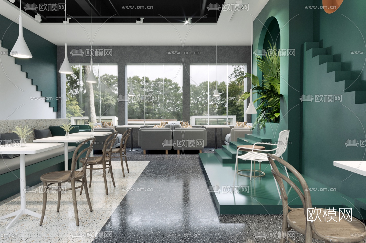 北欧咖啡奶茶店3d模型下载（渲染图3）