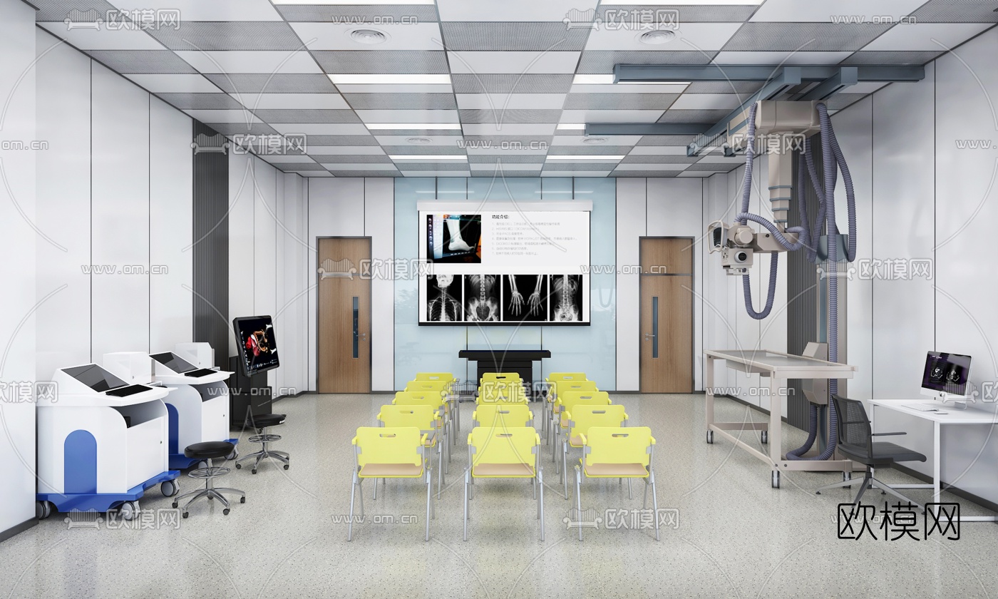 后现代学校医学多媒体教室3d模型下载