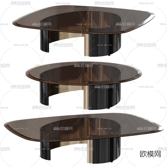 现代玻璃茶几3d模型下载(渲染图1)