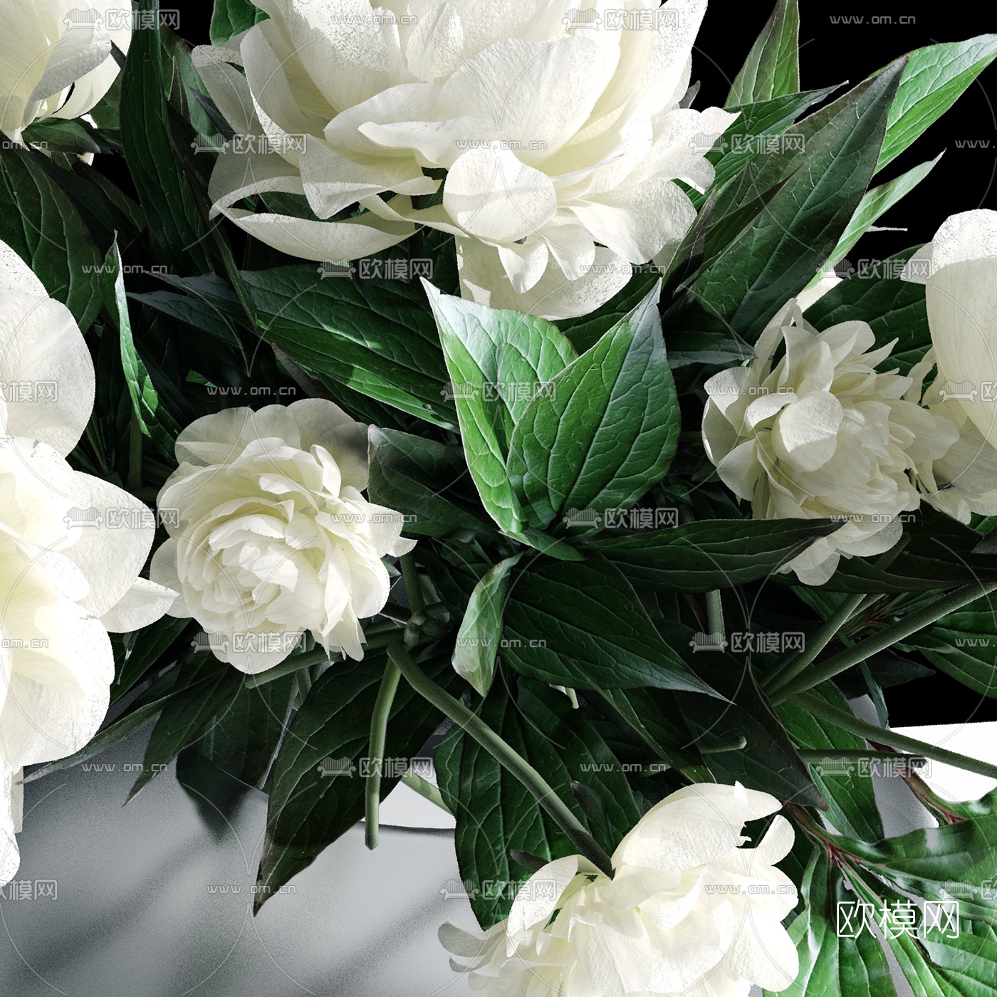 现代花瓶花卉插花3d模型