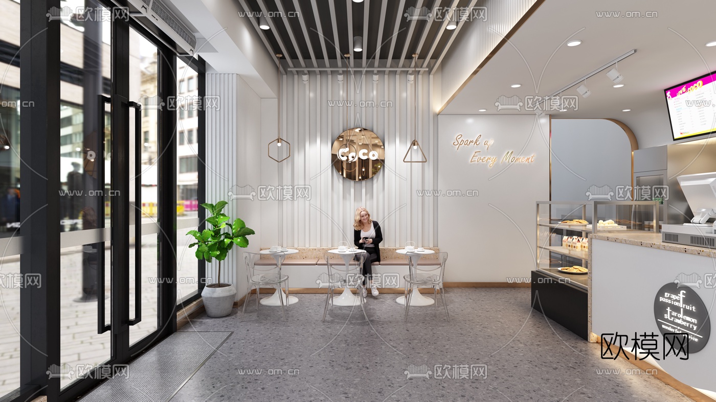 现代CoCo奶茶店3d模型