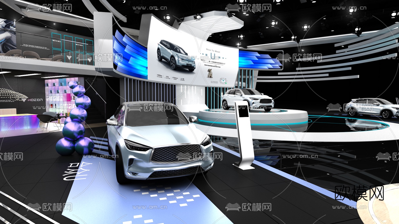 現代汽車展臺展廳3d模型