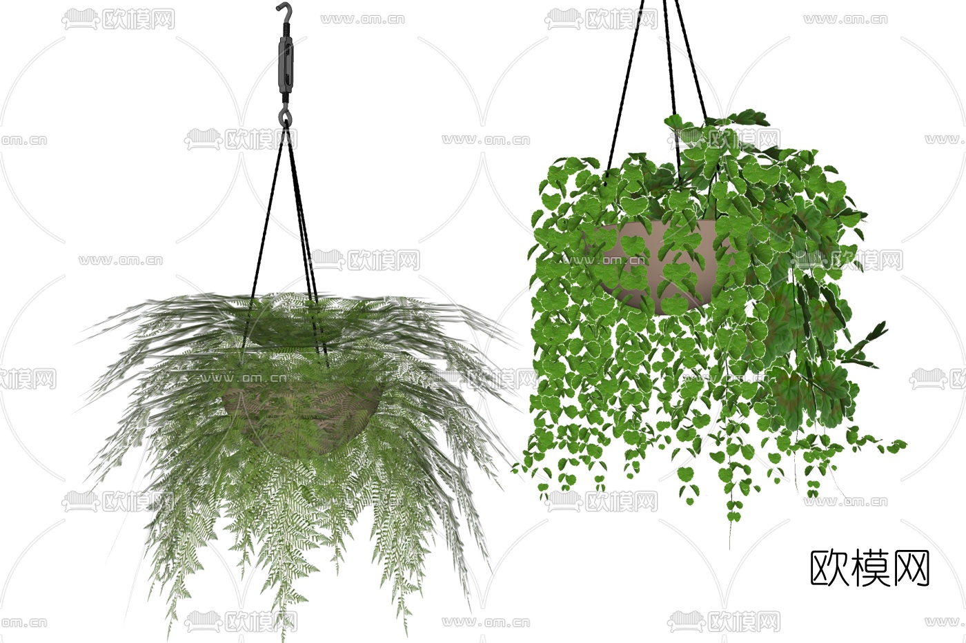 现代吊兰盆栽免费su模型下载