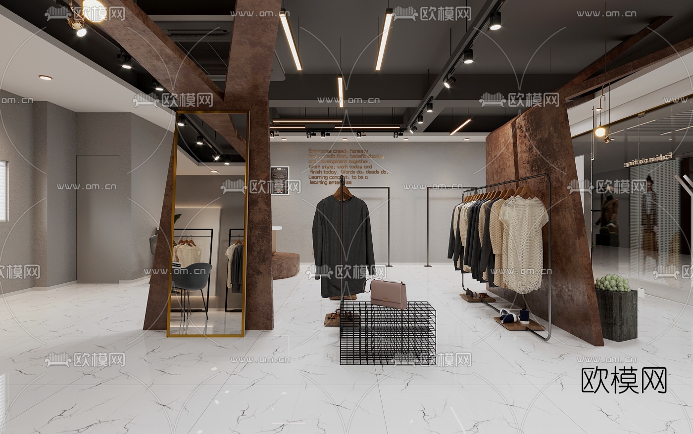 工业风女装店3d模型