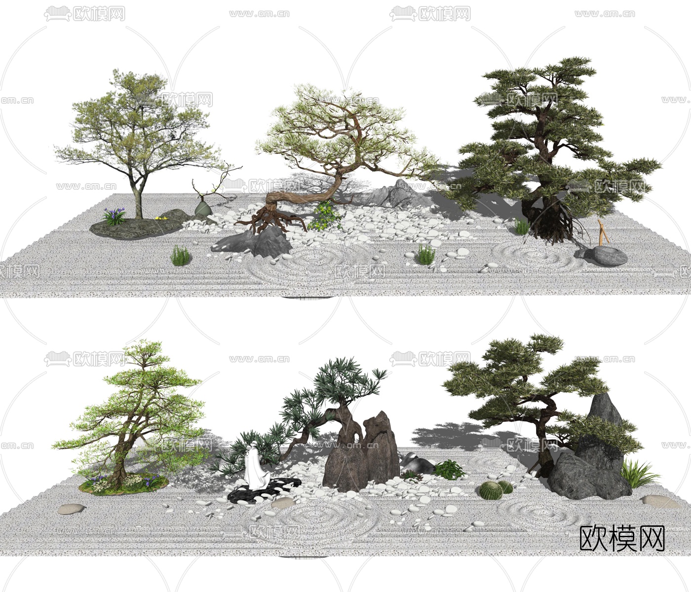 现代景观树su模型下载（渲染图1）