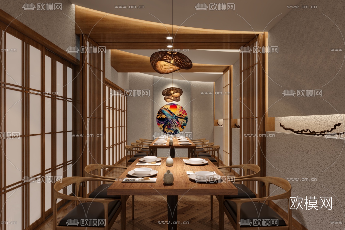 日式料理店3d模型