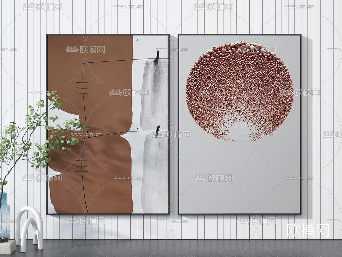 现代抽象装饰画3d模型