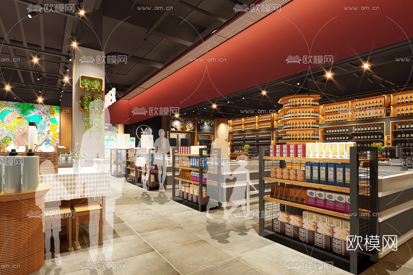 现代商场超市3d模型