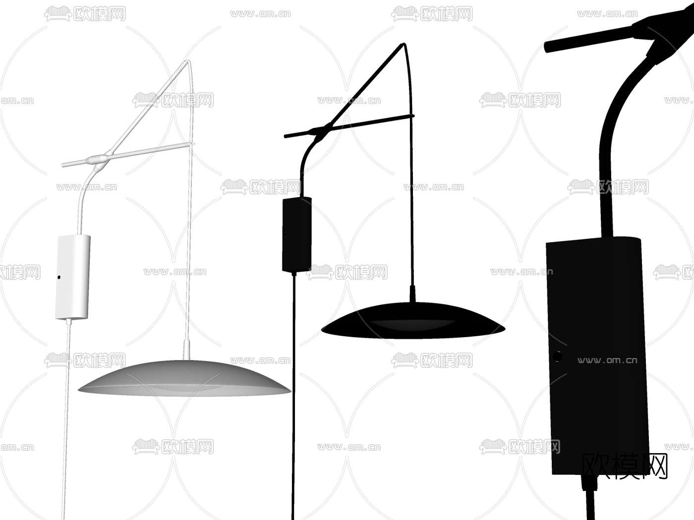 现代简约壁灯su模型下载（渲染图2）