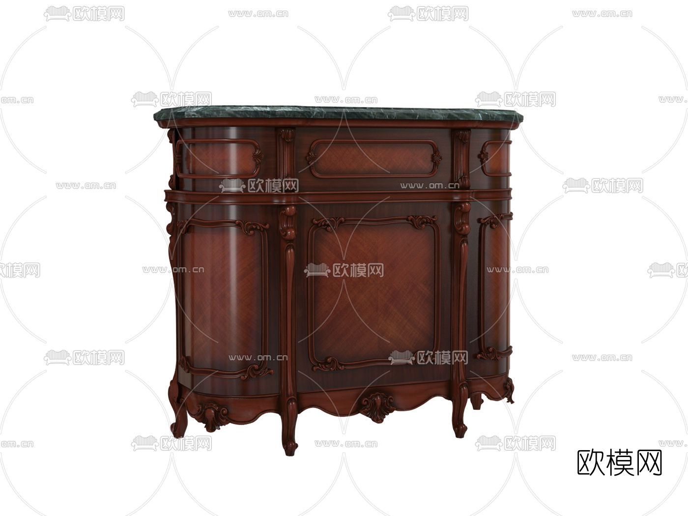 美式实木吧台3d模型下载