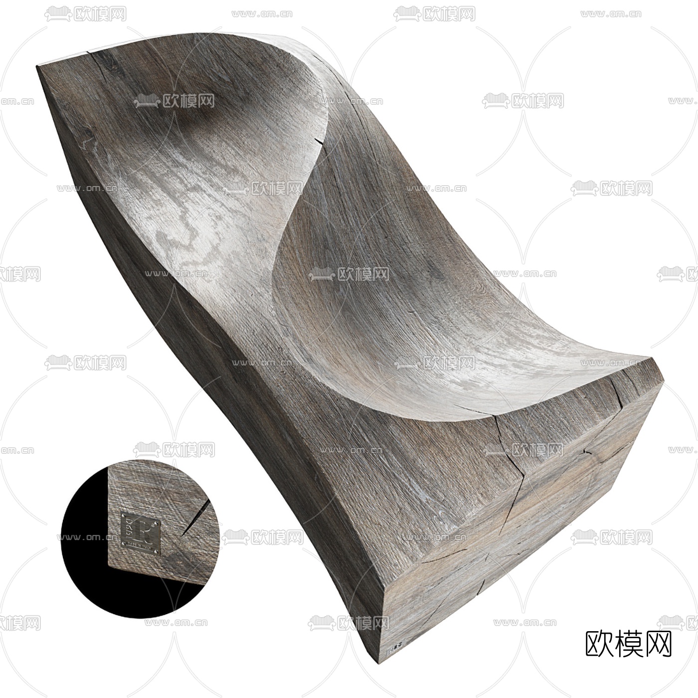现代木质异形沙发3d模型