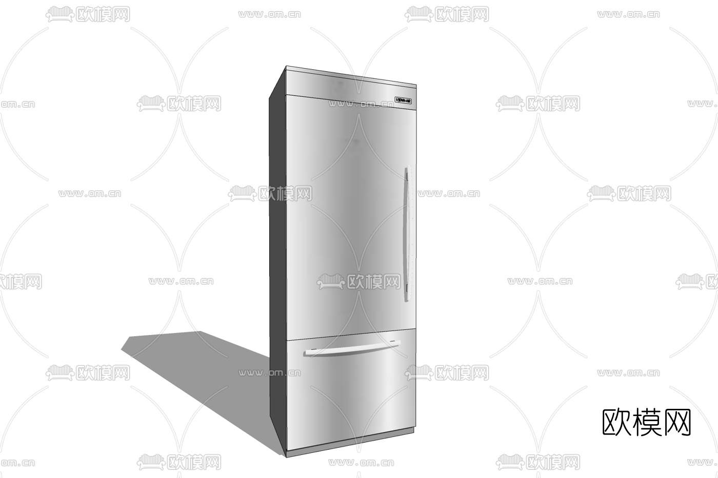 现代单开门冰箱免费su模型下载