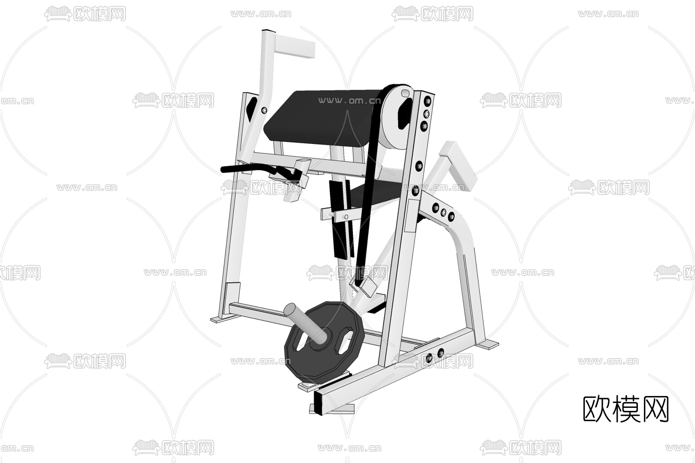 现代健身器材免费su模型