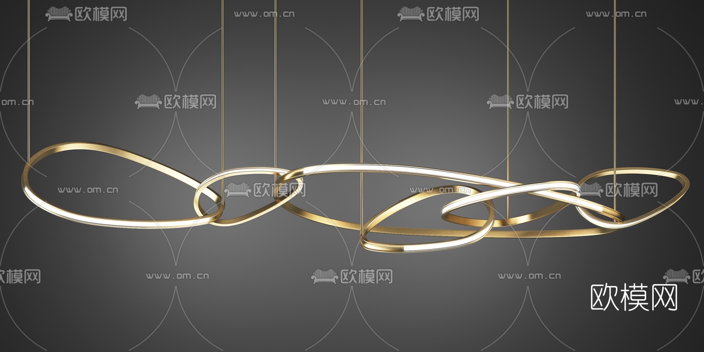 现代金属吊灯3d模型