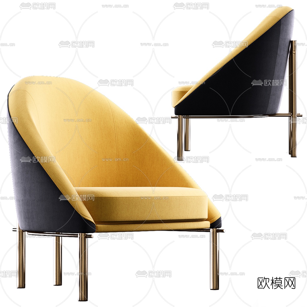 现代布艺休闲椅3d模型