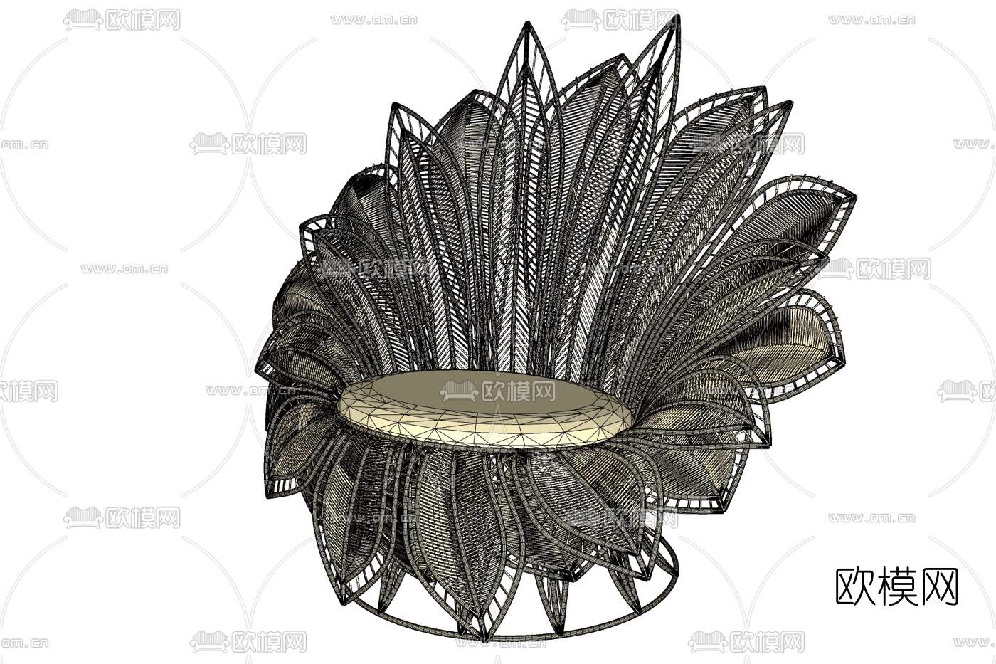现代轻奢休闲椅免费su模型下载