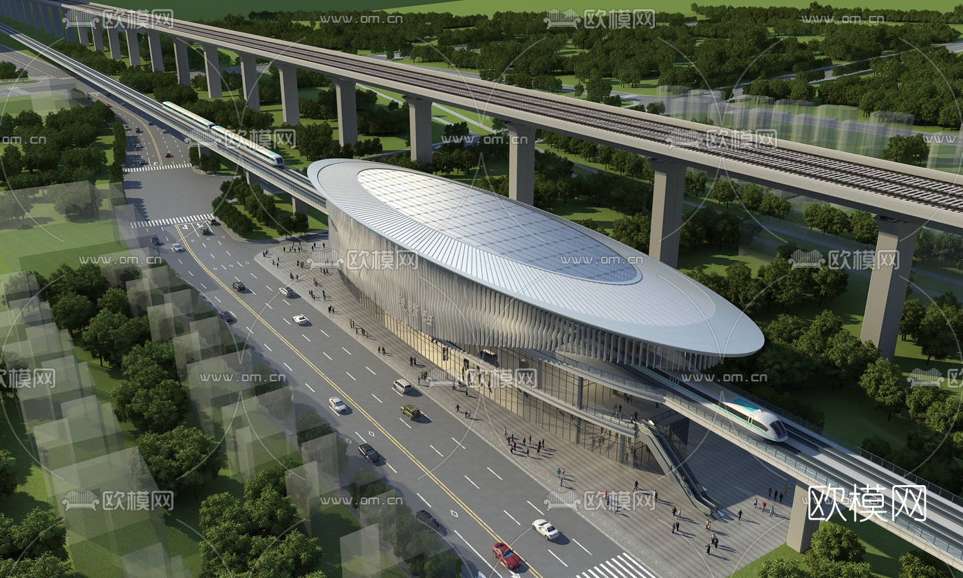 现代地铁站鸟瞰3d模型下载_ID10399737_3dmax免费模型-欧模网