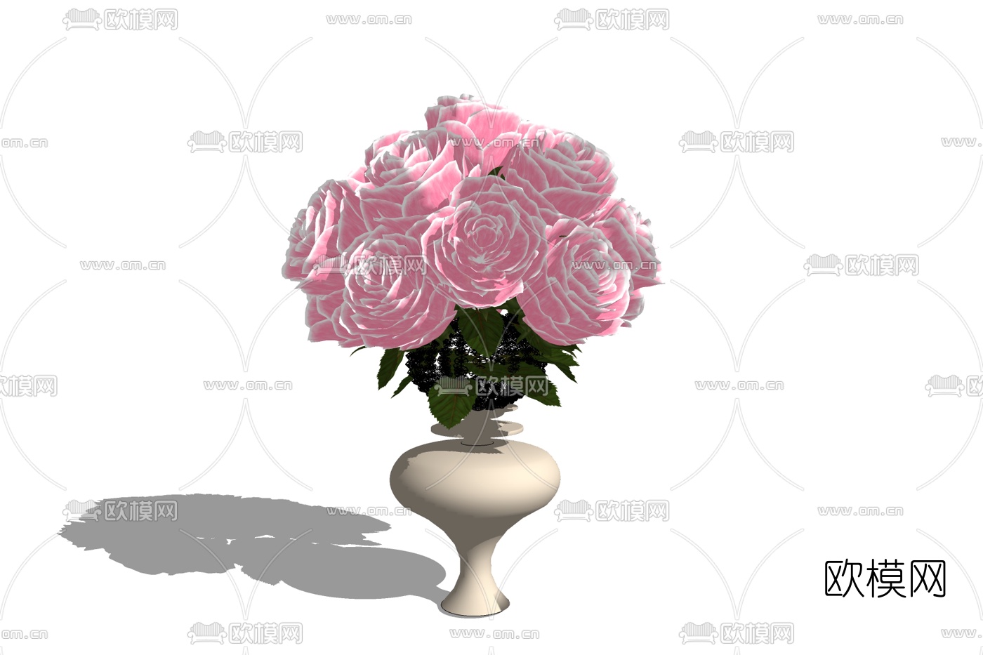 现代花瓶花卉免费su模型下载