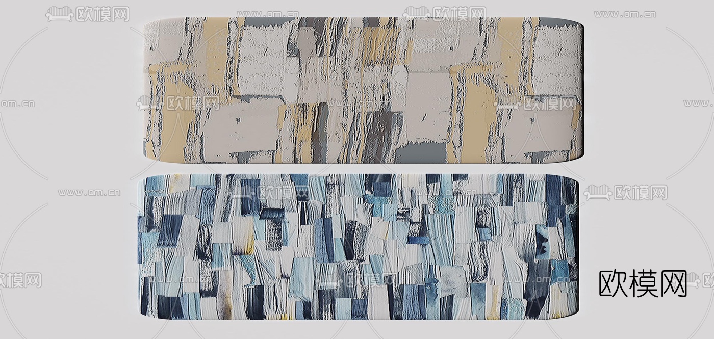 现代布艺地毯3d模型下载（渲染图3）