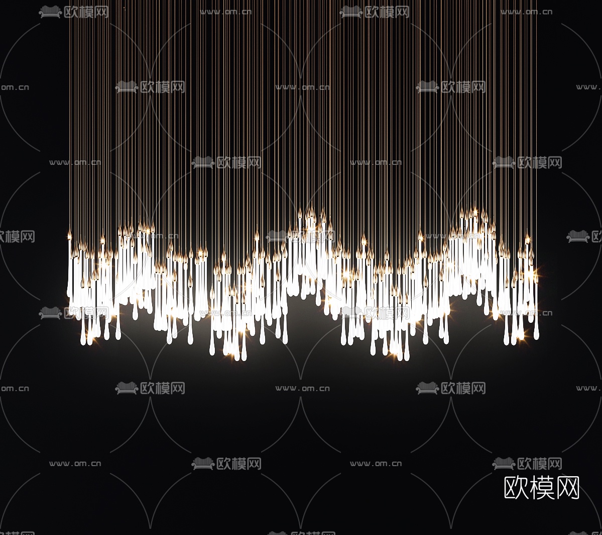现代水滴装饰吊灯3d模型下载