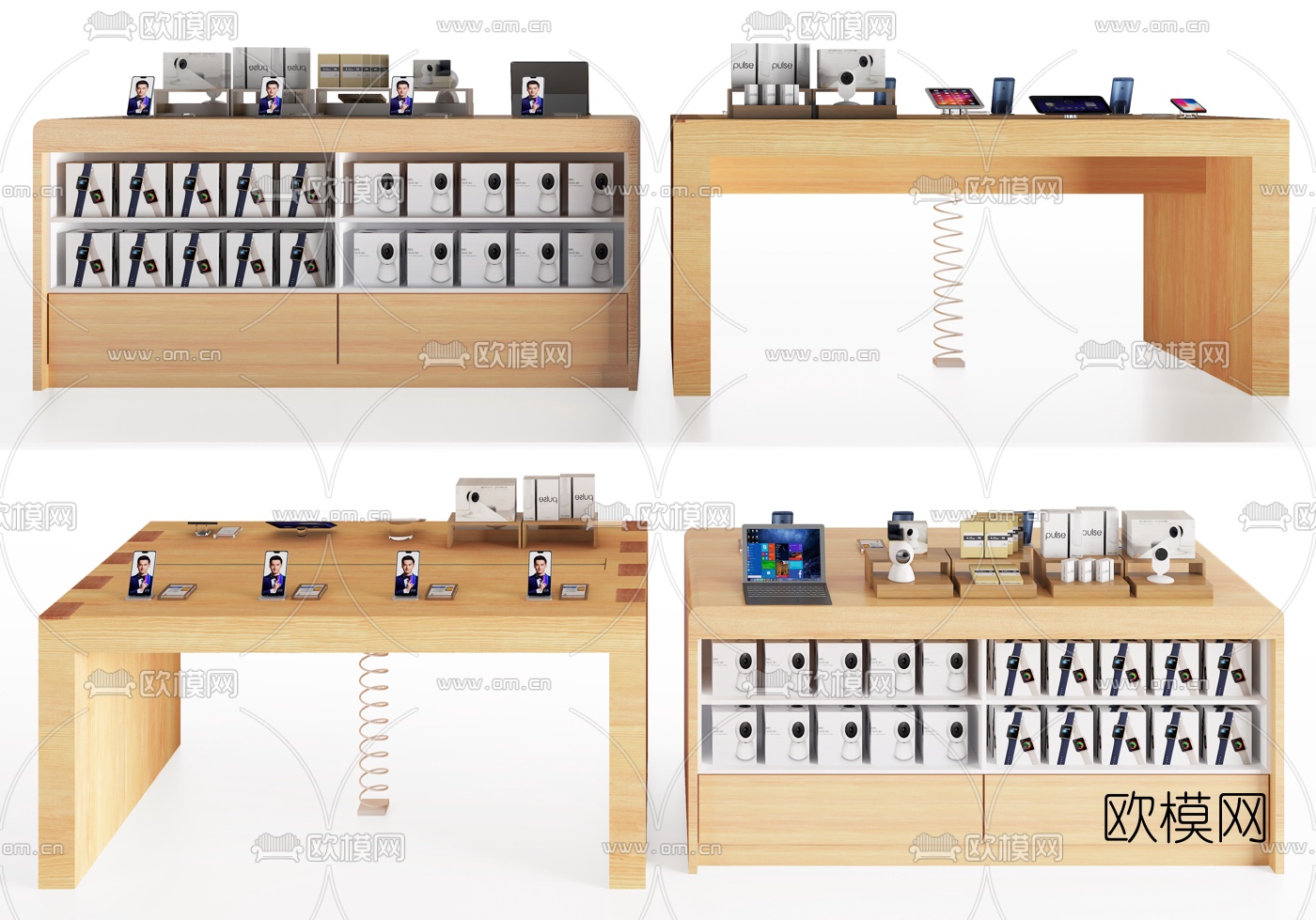 现代手机展柜展示台3d模型