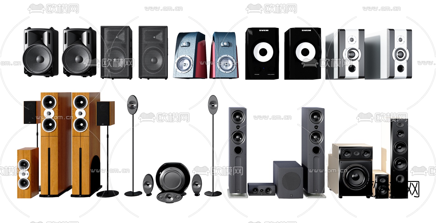 现代立式音响3d模型下载
