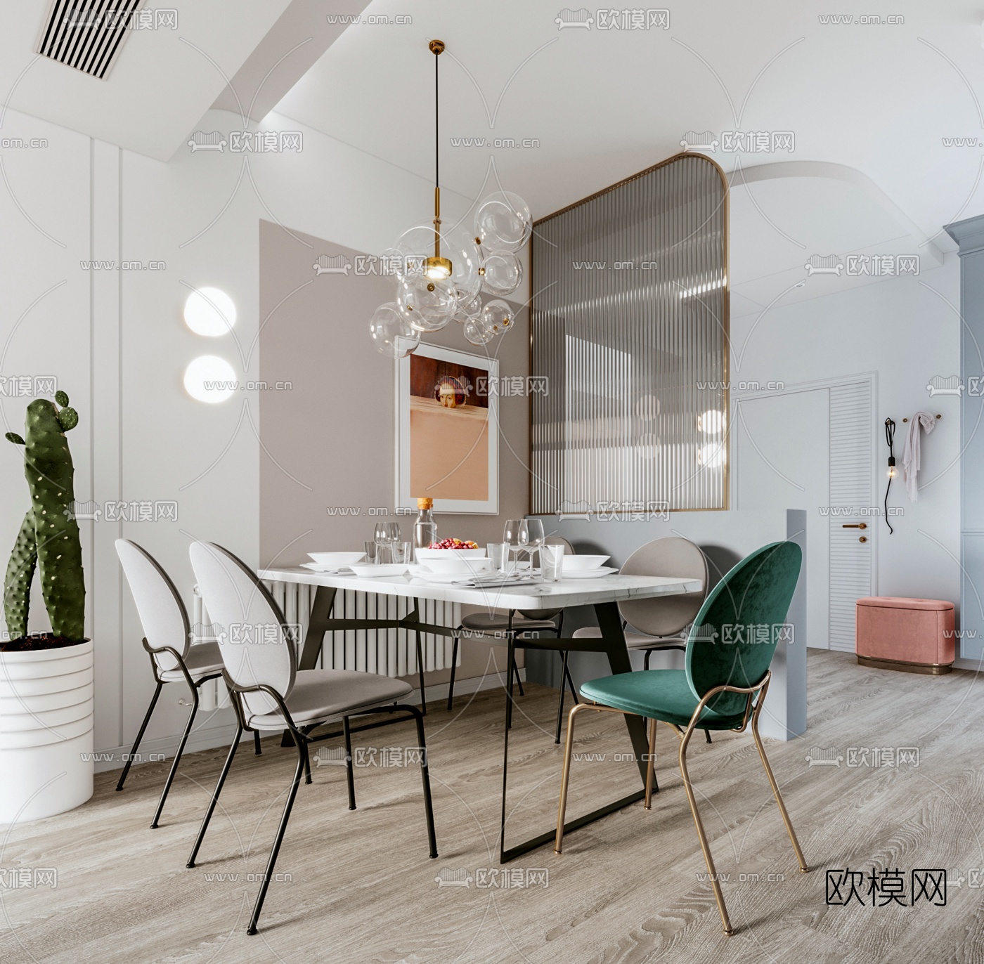 北欧轻奢餐厅3d模型