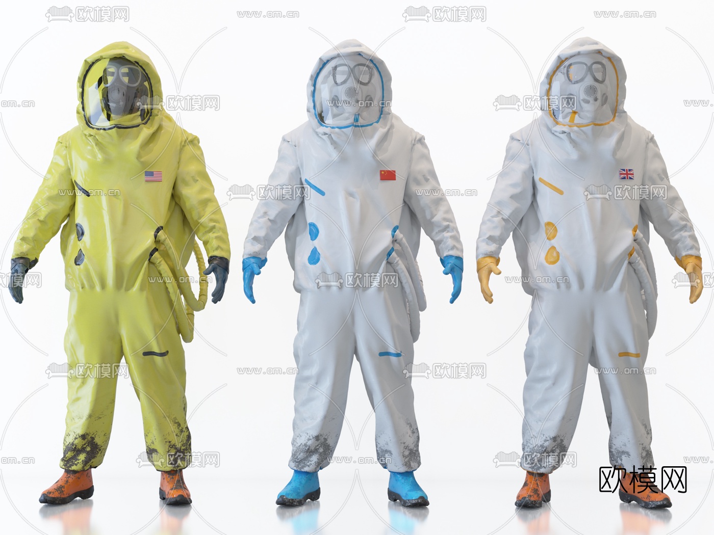 现代防护服医护人员3d模型下载