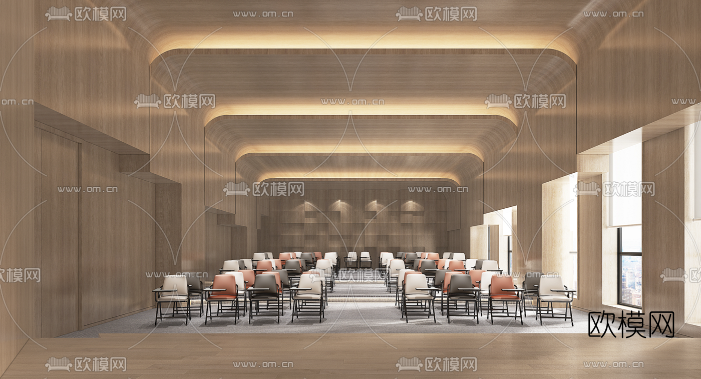 现代报告厅培训室3d模型下载