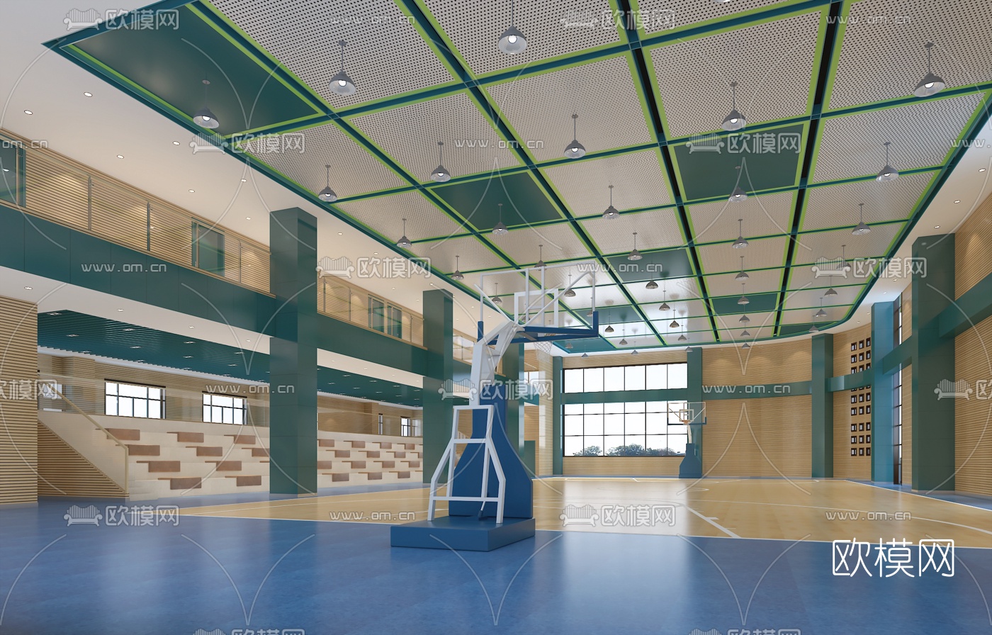 现代篮球馆3d模型下载