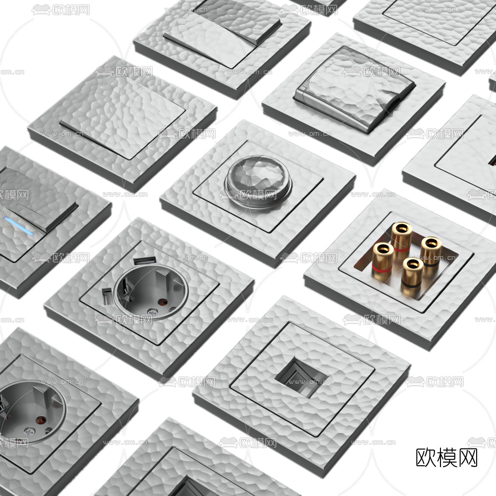 现代开关面板插座3d模型
