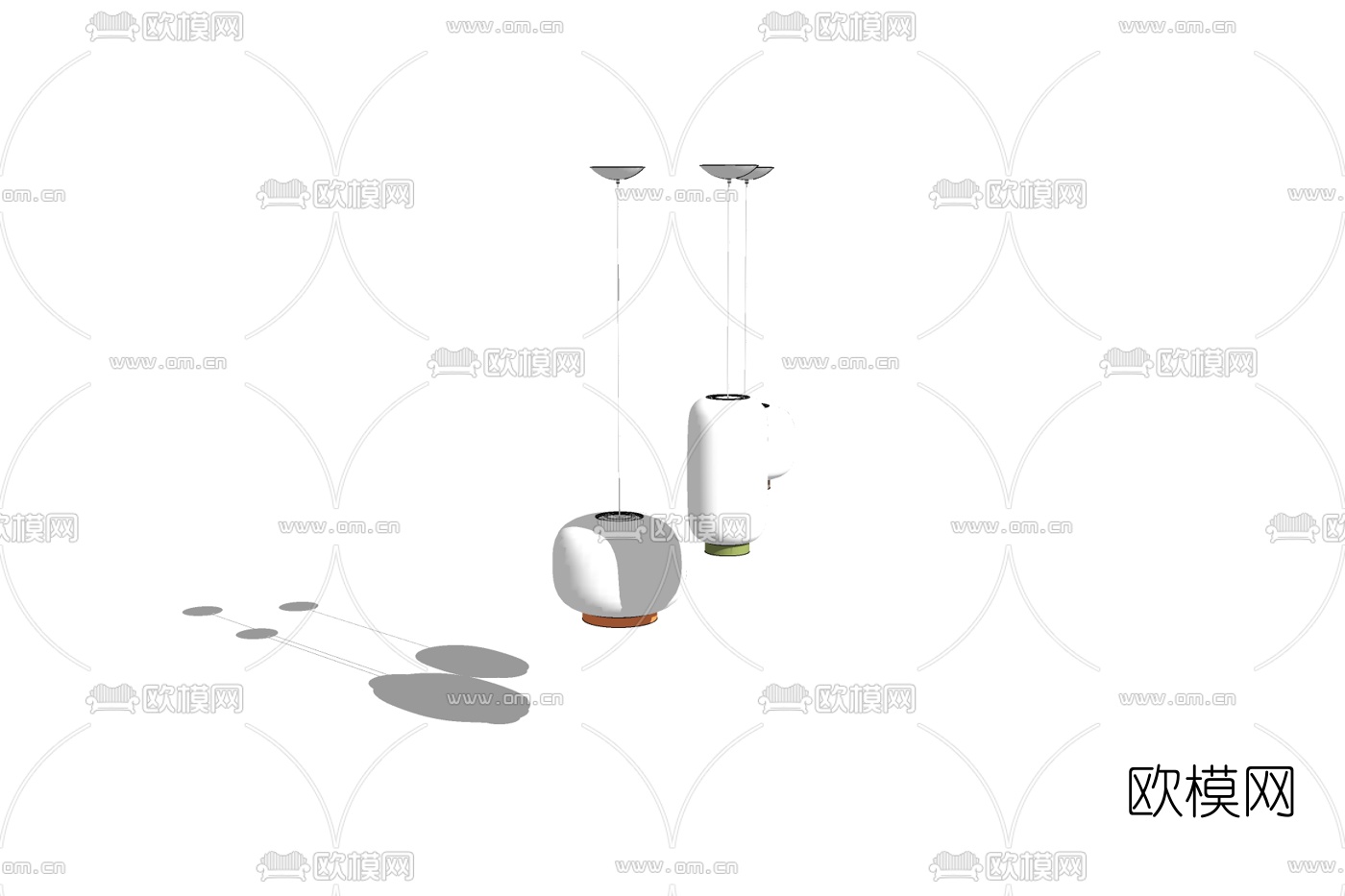现代吊灯免费su模型下载