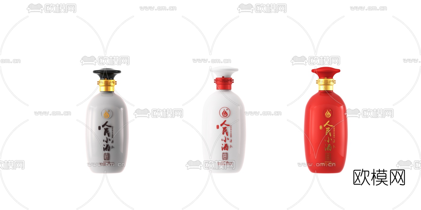 新中式白酒酒瓶3d模型