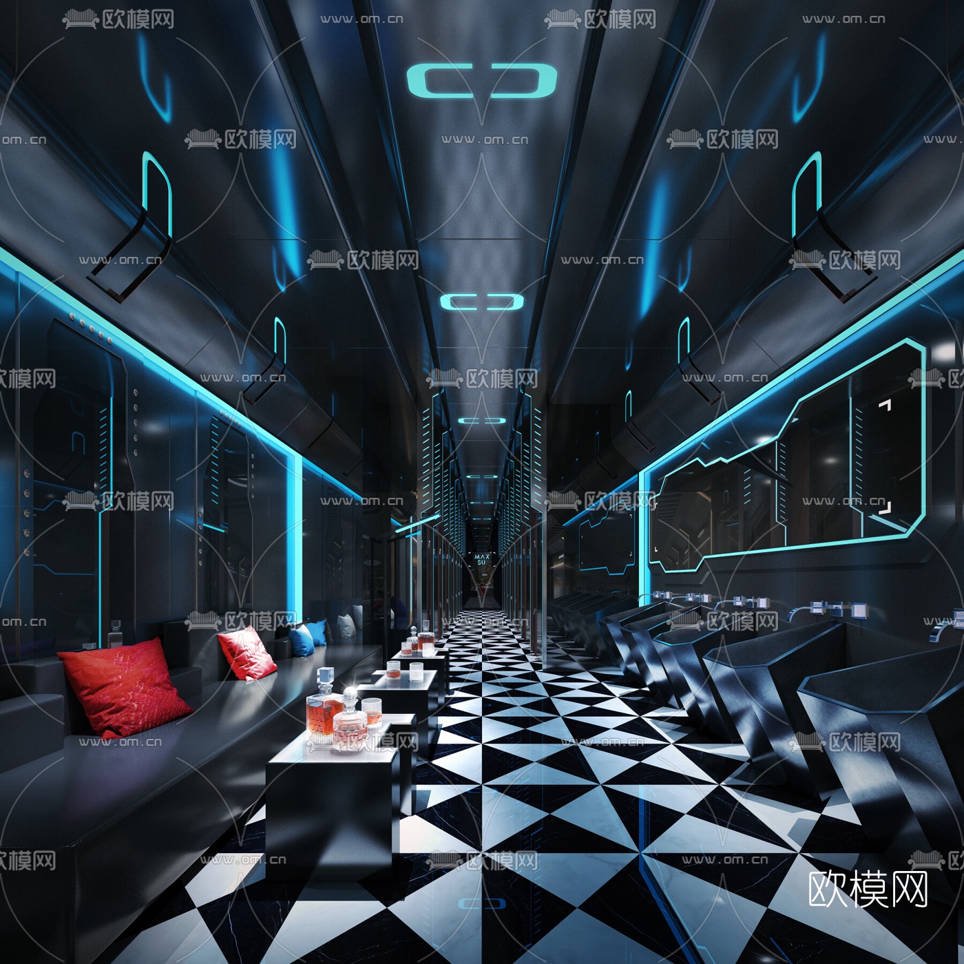 现代酒吧卫生间3d模型