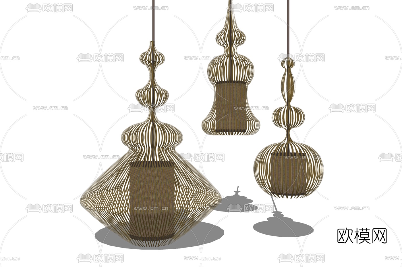 东南亚吊灯su模型下载