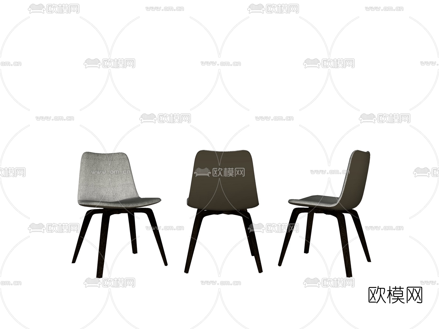 现代布艺单椅su模型下载