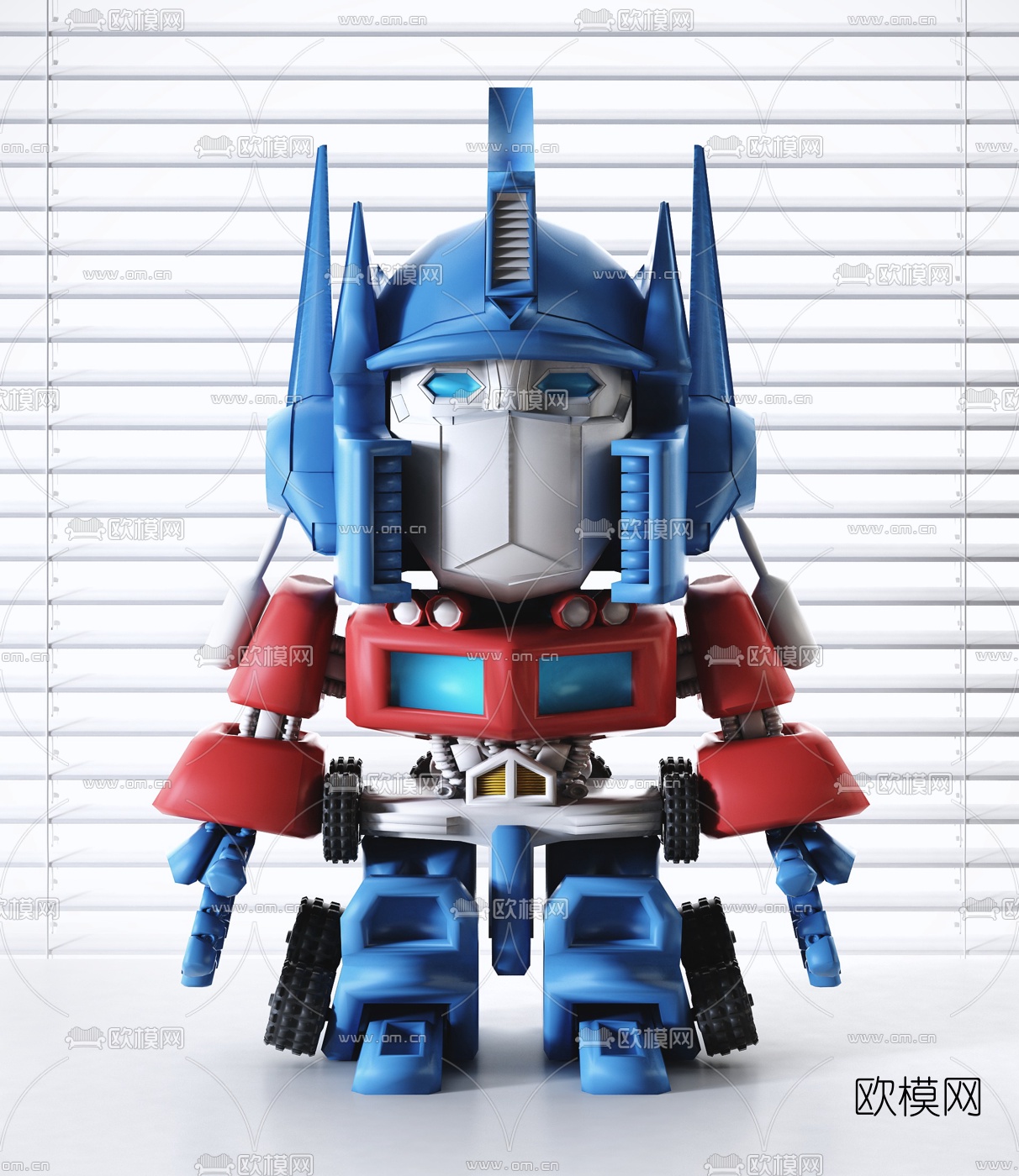 现代q版擎天柱儿童玩具3d模型