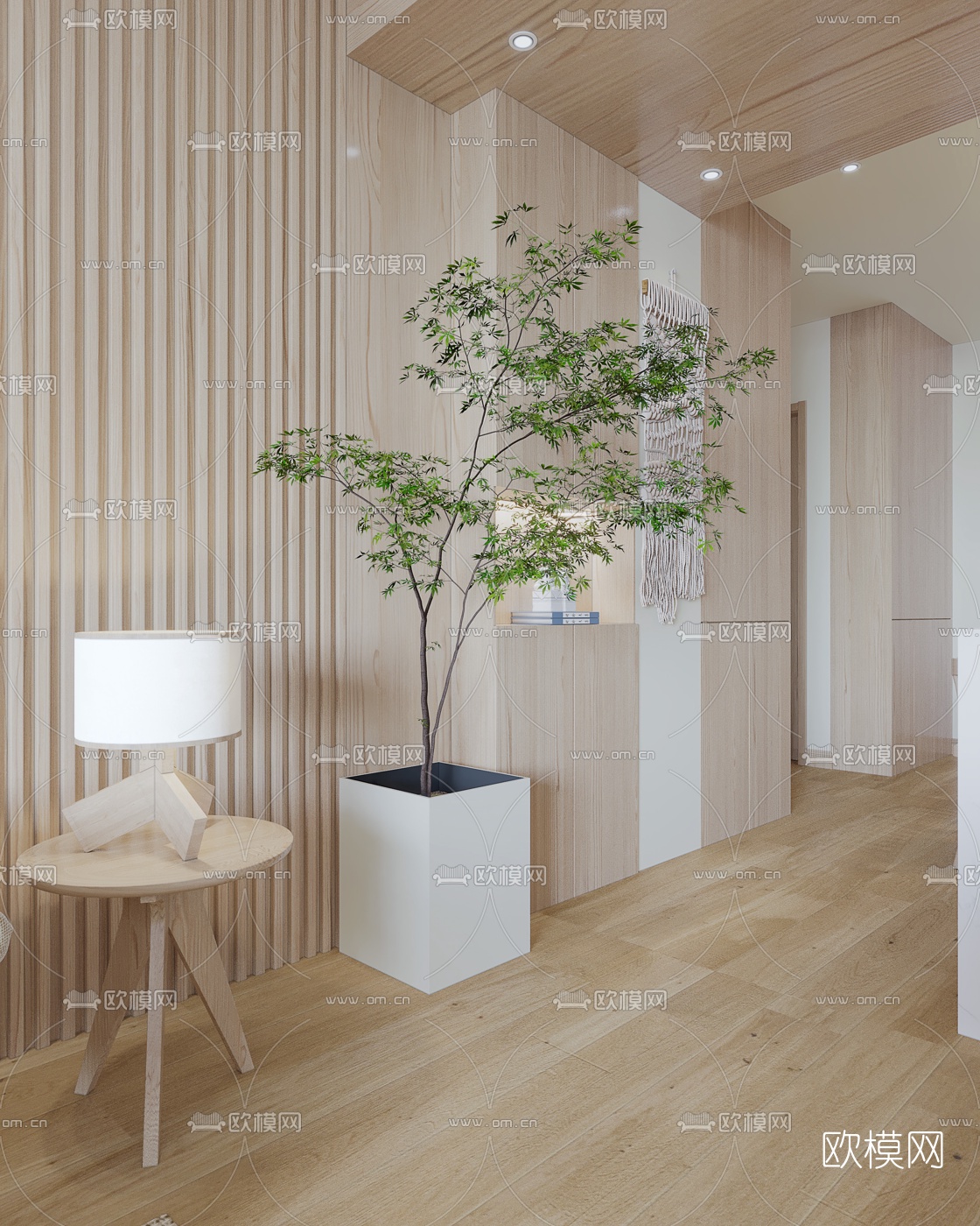 日式客厅餐厅3d模型