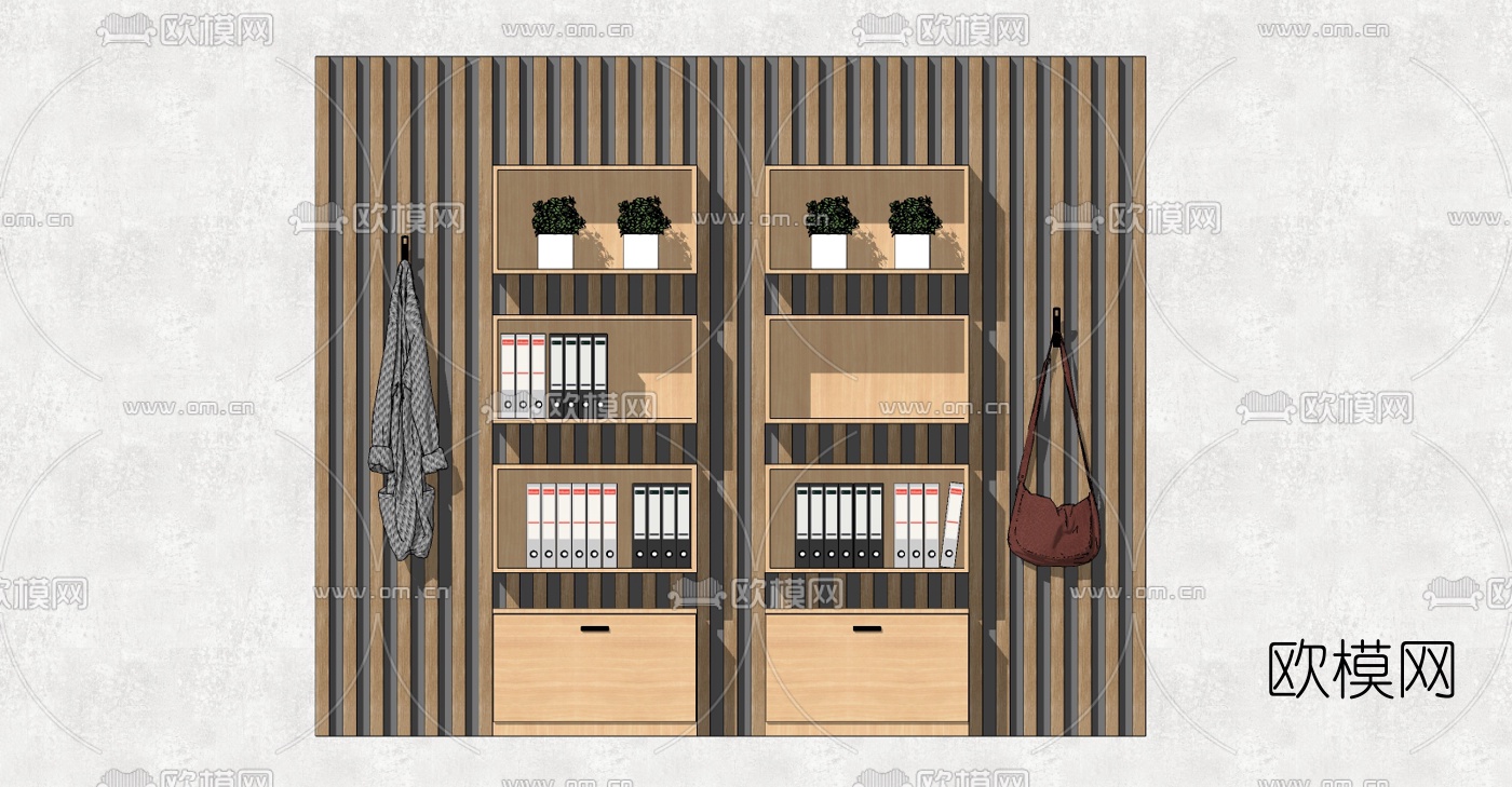 日式置物架su模型下载（渲染图4）