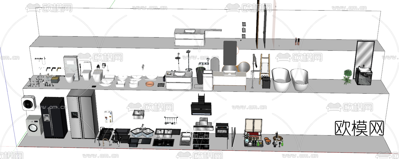 现代厨卫器具su模型下载
