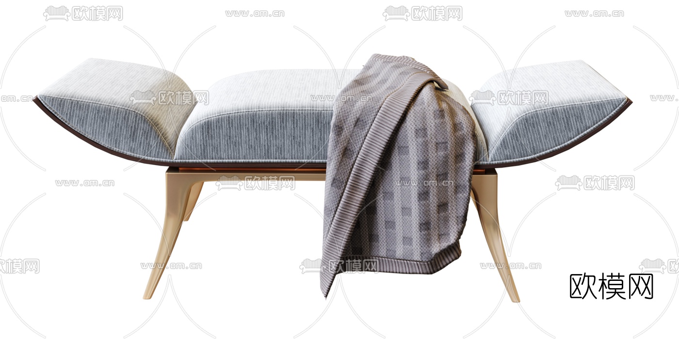 现代布艺脚踏3d模型下载
