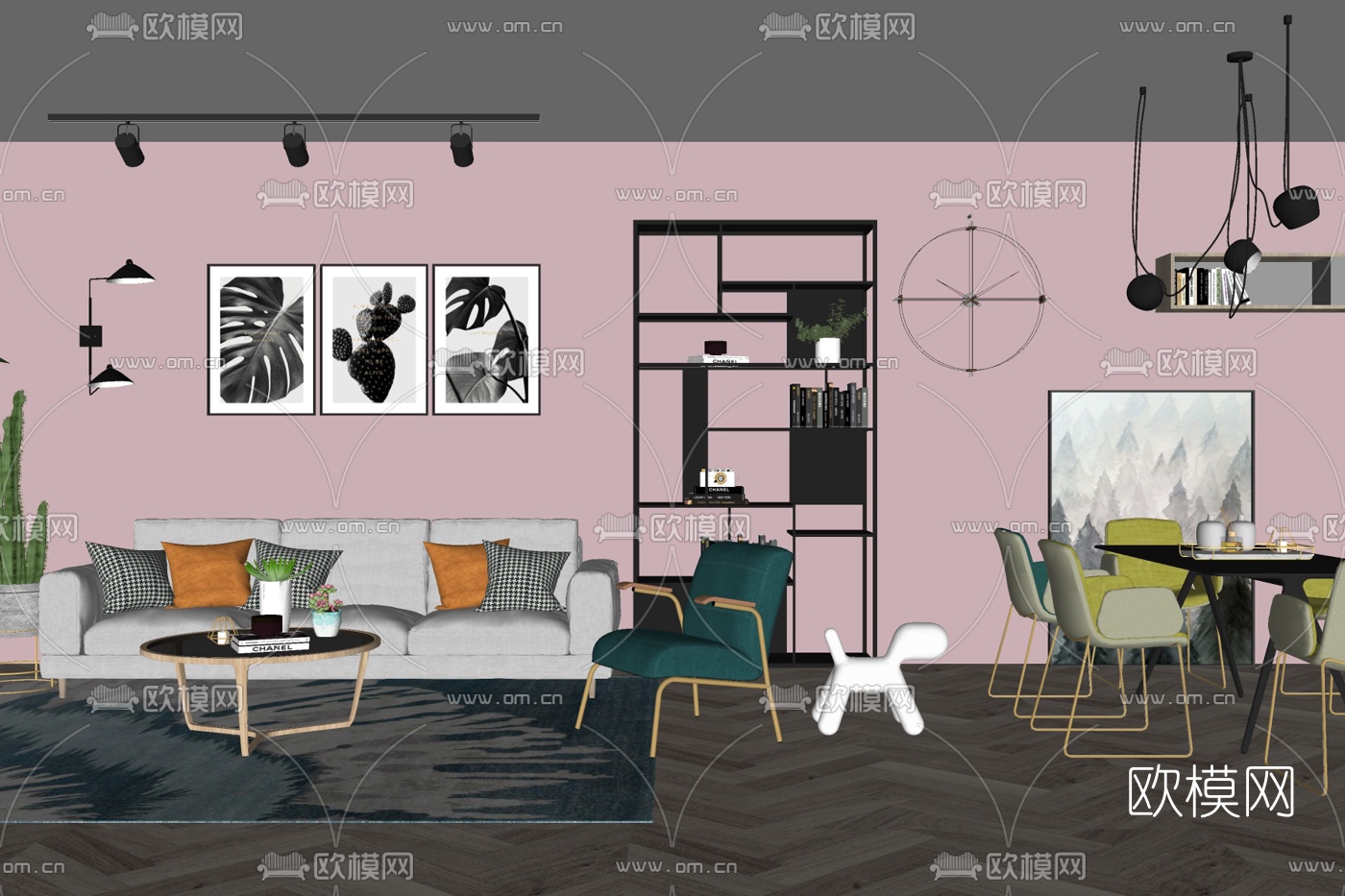 现代客餐厅su模型