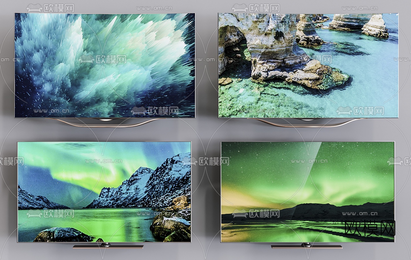 现代电视机显示器智慧屏3d模型