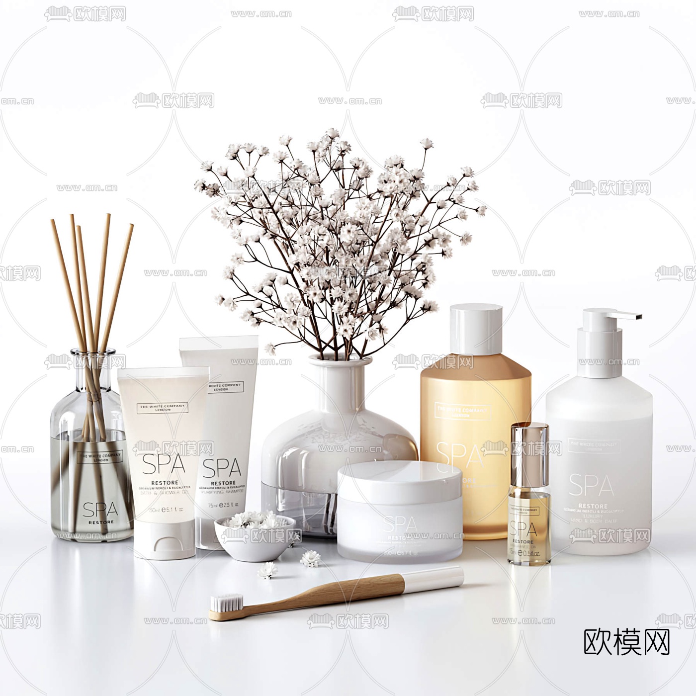 现代化妆护肤洗漱用品3d模型