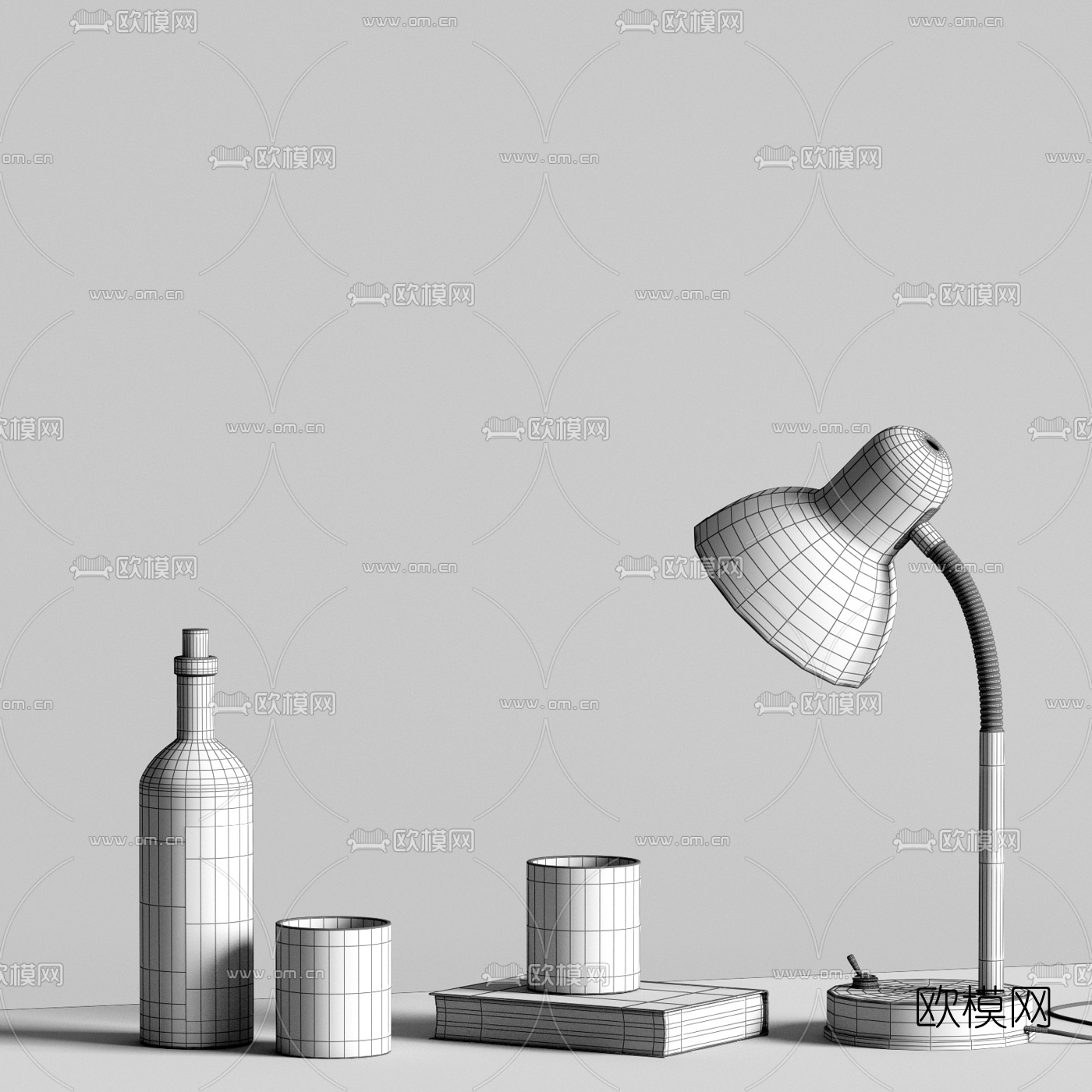 现代金属台灯3d模型