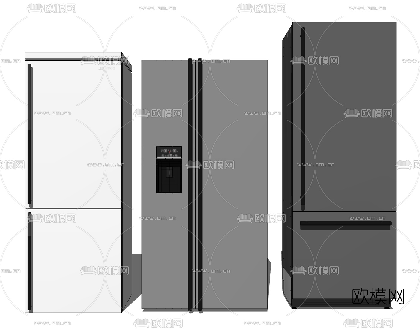 现代冰箱su模型下载