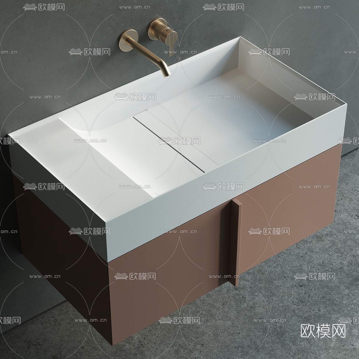 现代台盆洗手台3d模型
