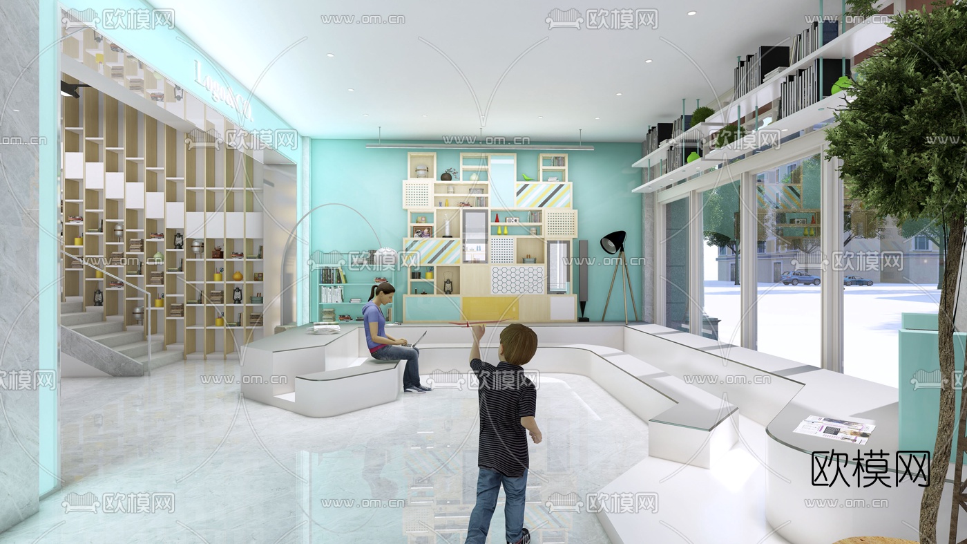 现代母婴店玩具店su模型