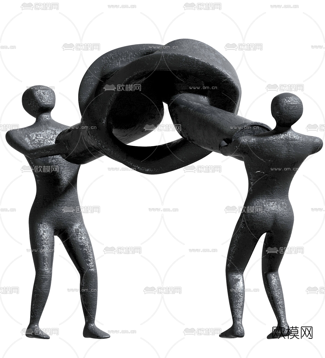 现代人物雕塑3d模型