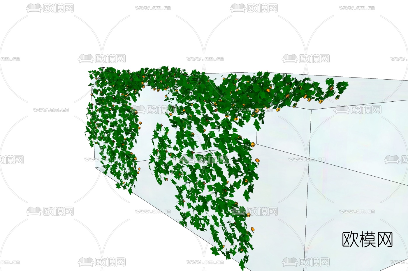 现代植物墙免费su模型下载